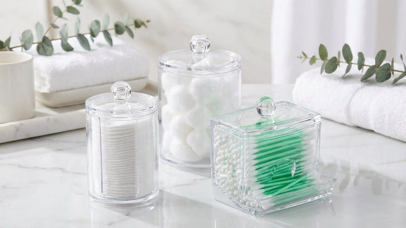 Cotton Swab Storage Set – 3 Pack
