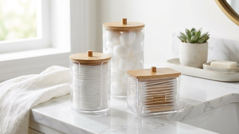 Cotton Swab Storage Set – 3 Pack