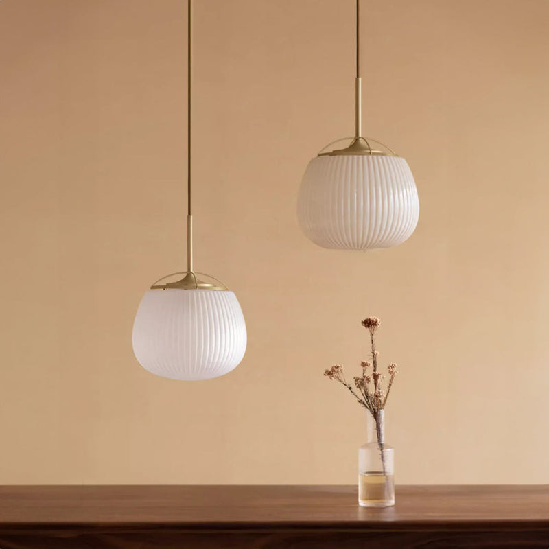 Lenglen Ribbed Glass Pendant Light