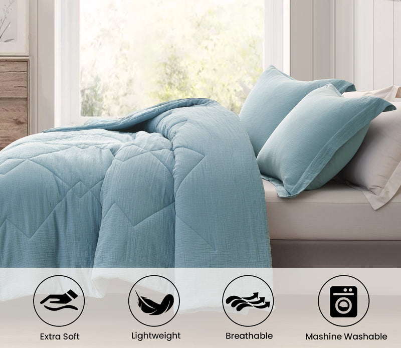 Skye 100% Cotton Gauze Lightweight Comforter Set