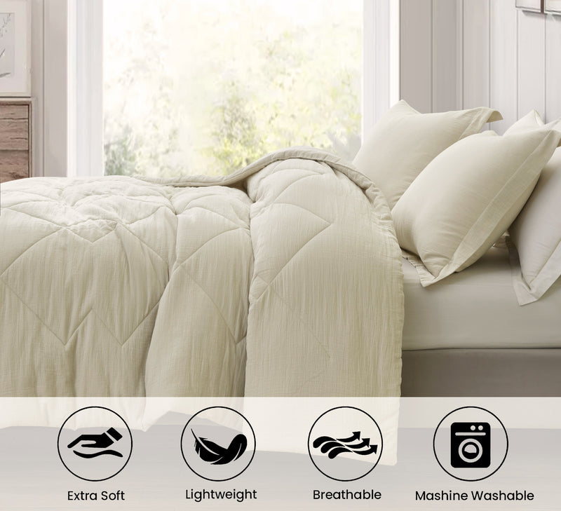 Skye 100% Cotton Gauze Lightweight Comforter Set