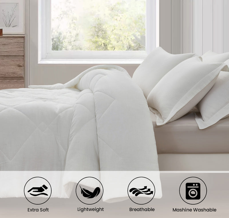 Skye 100% Cotton Gauze Lightweight Comforter Set