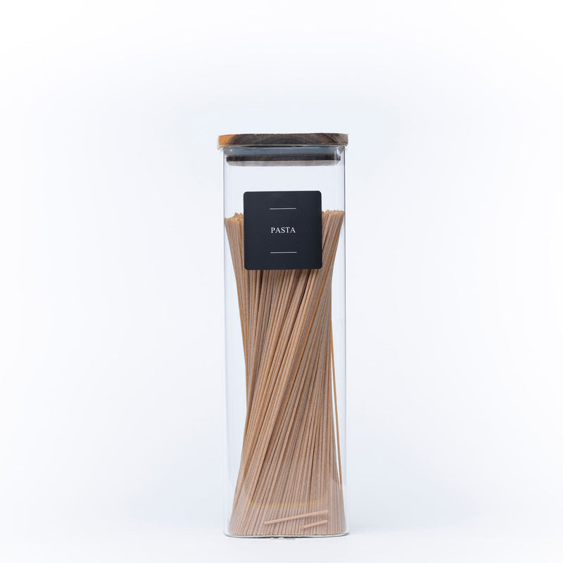 Square Glass Jars with Acacia Lids