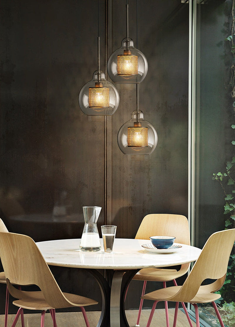 Chiswick Glass Shade Brass Fitting Pendant Light