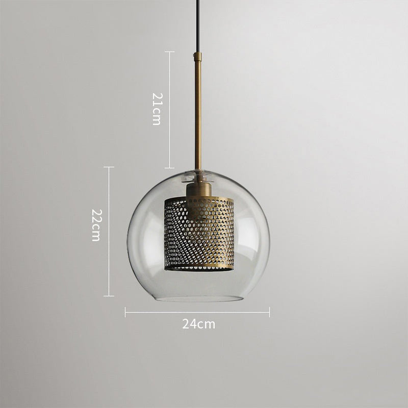 Chiswick Glass Shade Brass Fitting Pendant Light