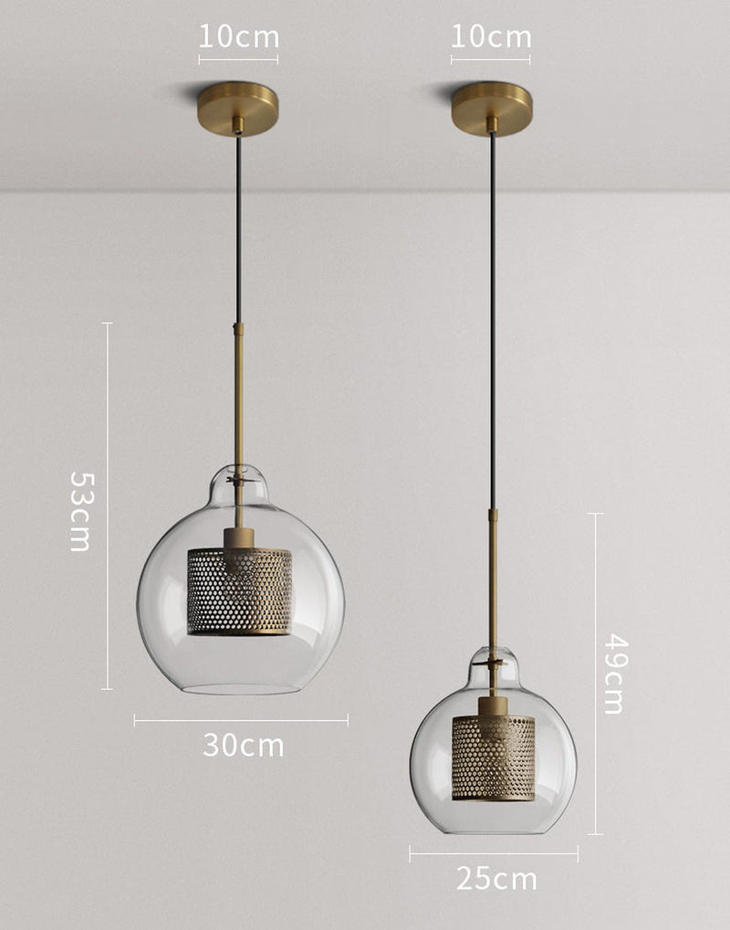 Chiswick Glass Shade Brass Fitting Pendant Light