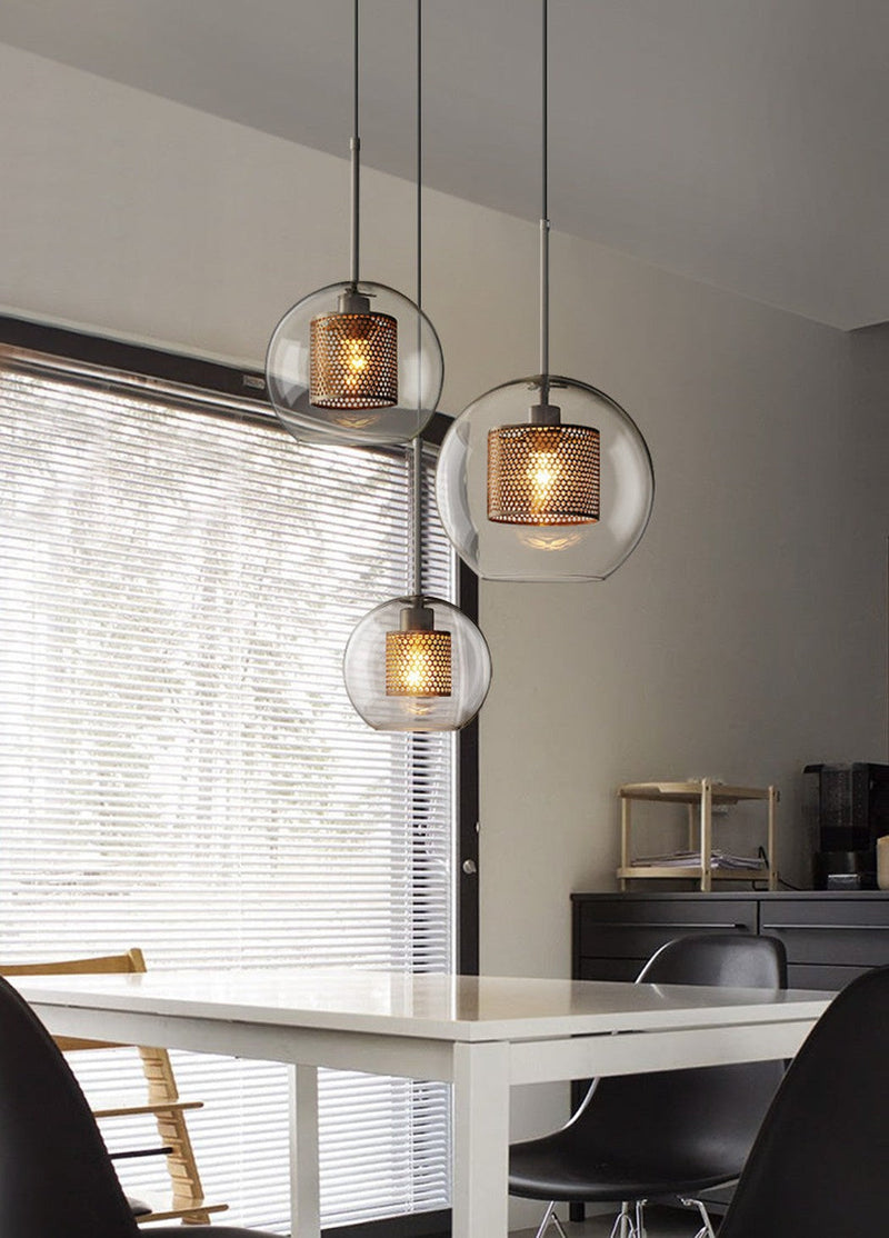 Chiswick Glass Shade Brass Fitting Pendant Light