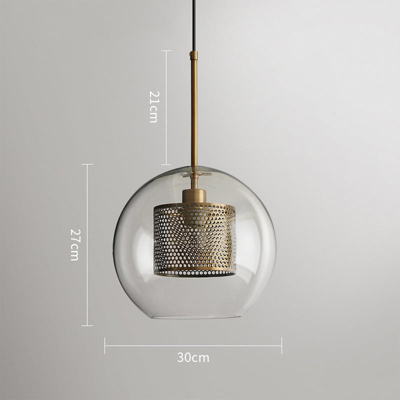 Chiswick Glass Shade Brass Fitting Pendant Light