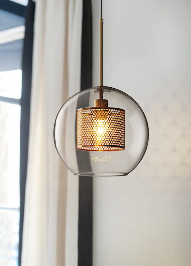 Chiswick Glass Shade Brass Fitting Pendant Light