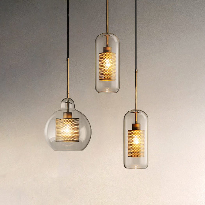 Chiswick Glass Shade Brass Fitting Pendant Light