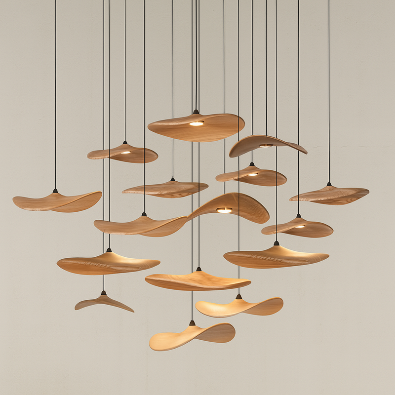 Kintsu Handcrafted Wooden Pendant Light - Wabi Sabi Japandi Style