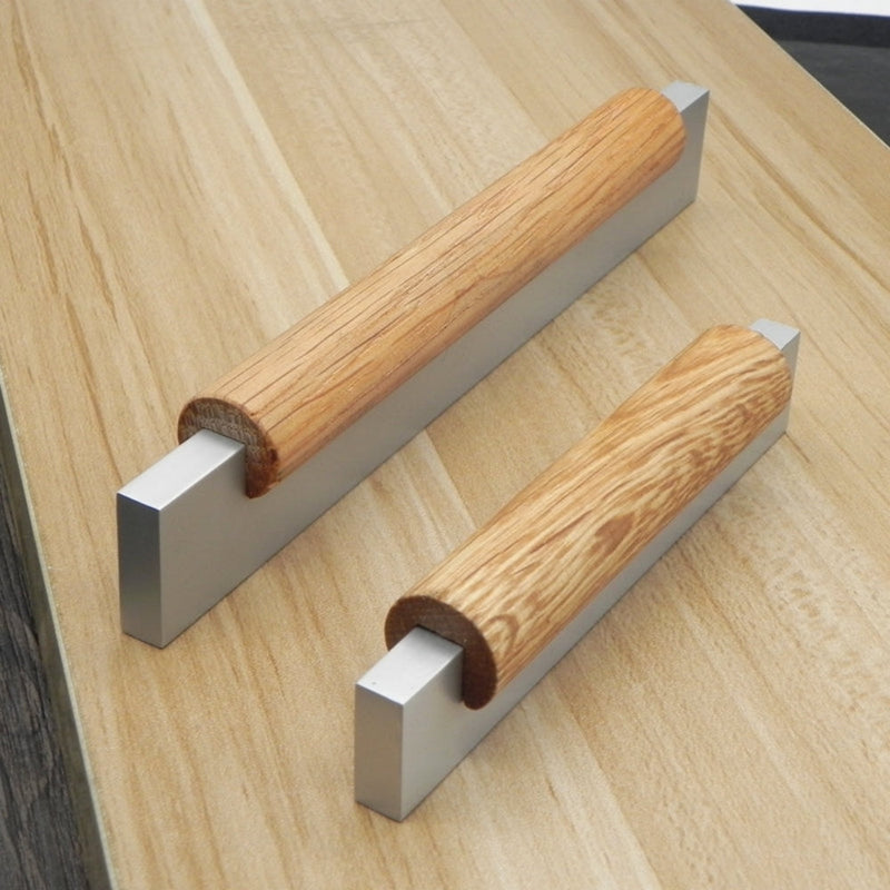 Wood & Metal Modern Cabinet Pulls