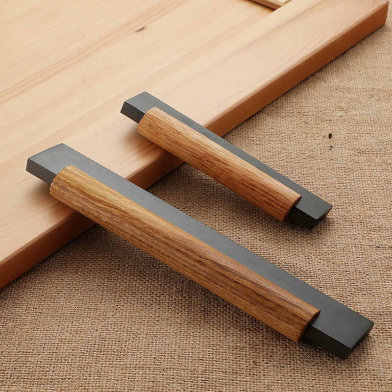 Wood & Metal Modern Cabinet Pulls
