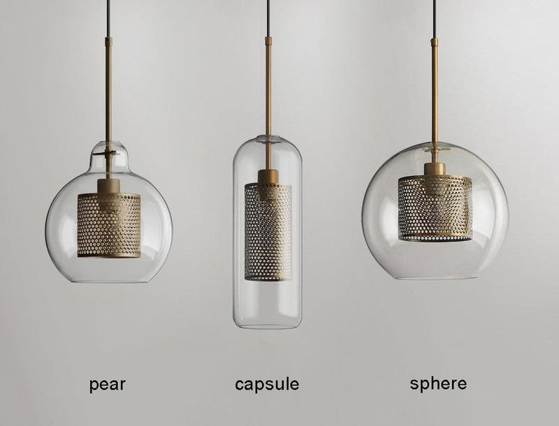 Chiswick Glass Shade Brass Fitting Pendant Light