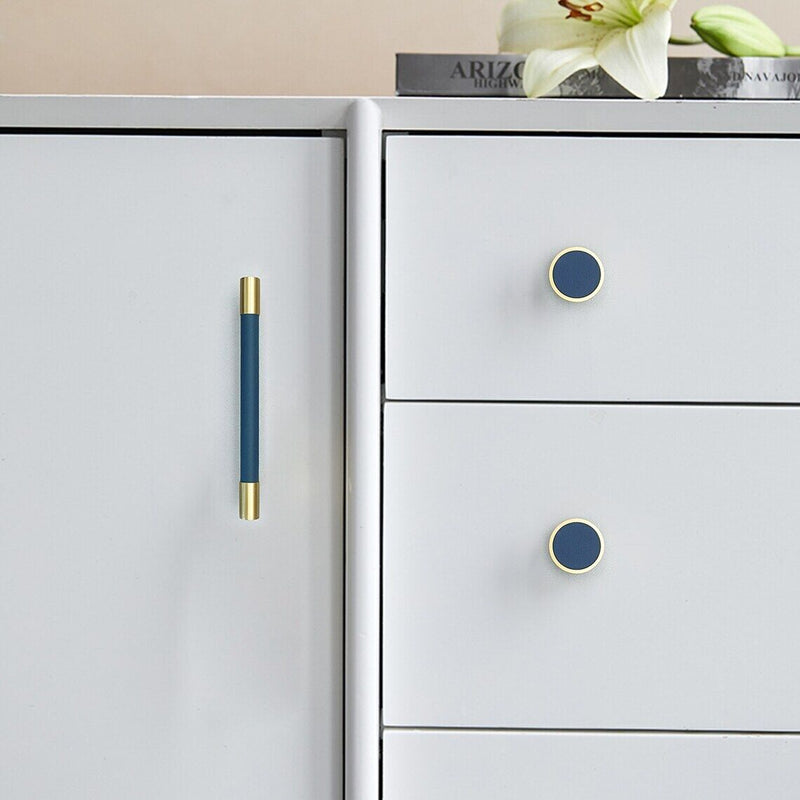 Brass Leather Cabinet Pulls