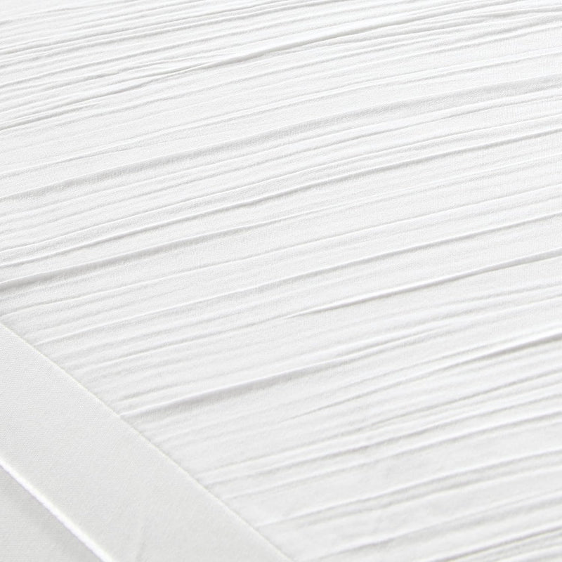 Sara White Textured Geometric Stripe Embroidered Lightweight Comforter Set