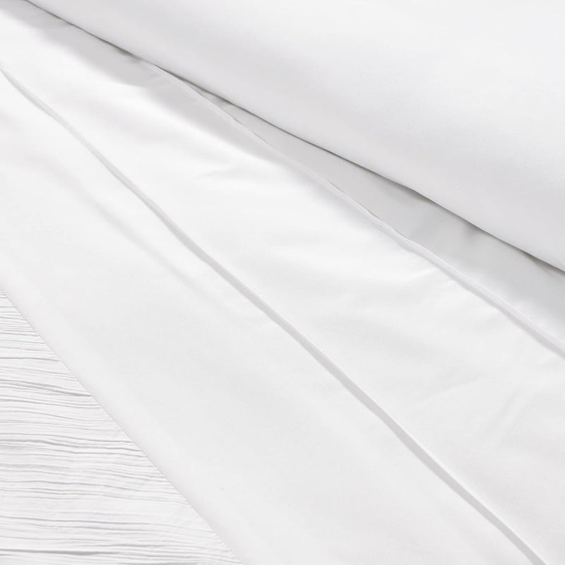 Sara White Textured Geometric Stripe Embroidered Lightweight Comforter Set